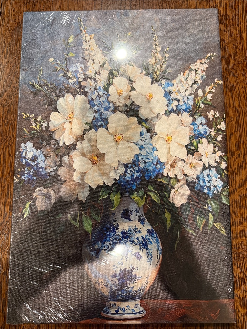 Floral Blue & White Vase Canvas Wall Art - Home Accents 12” x 18”